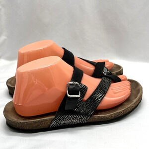 Mephisto Nalia Black Zebra Comfort Sandal Womens EU 39 US 9